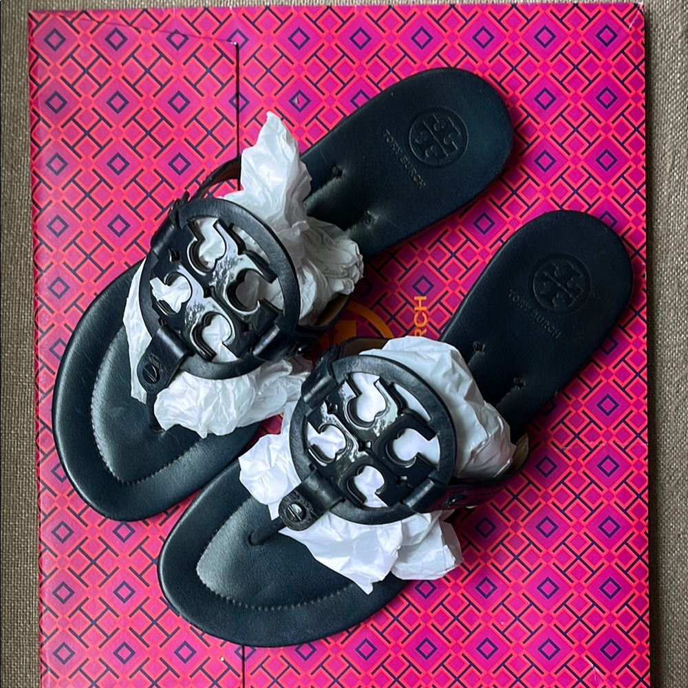 Tory Burch Navy Blue Thong Sandals